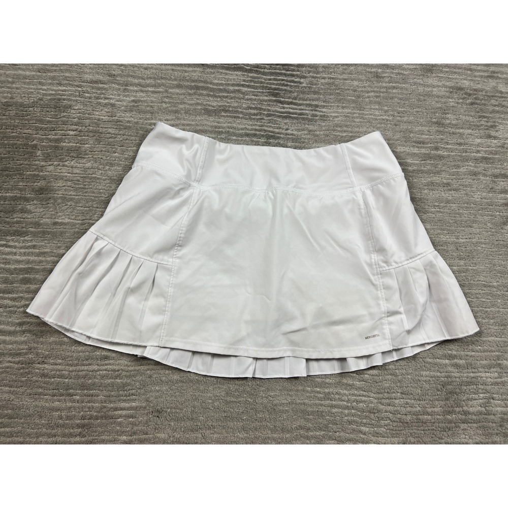 Mondetta Athletic Skort Womens L White Pleated Performance Luxury Tennis Golf